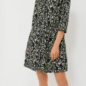 NWT- Tuckernuck Verdant Iris Shirt Dress with Green and White Leaf Print